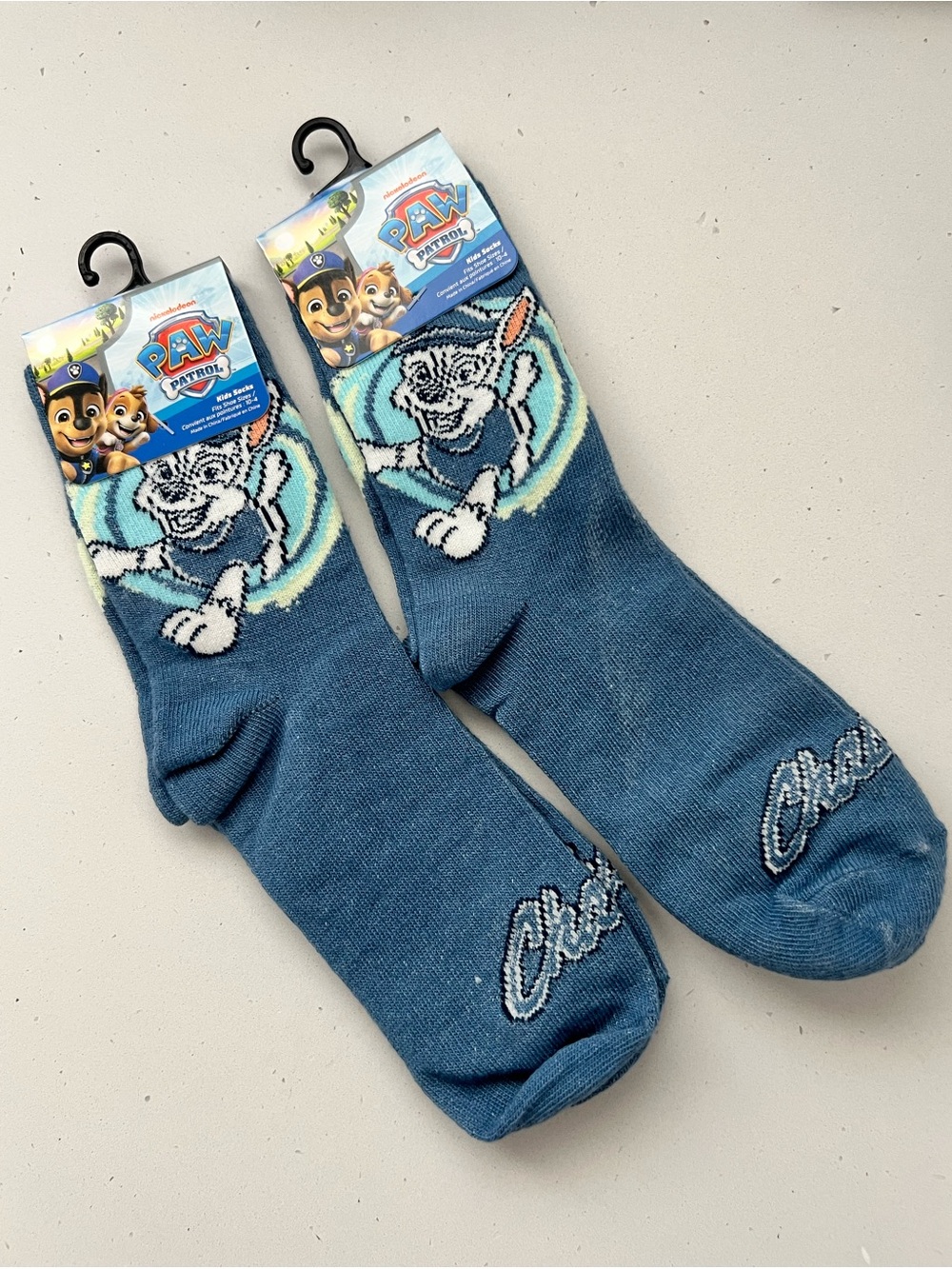 PAW Patrol Kids Socks Chase Marshall Blue Crew Socks NWT Size 4-10